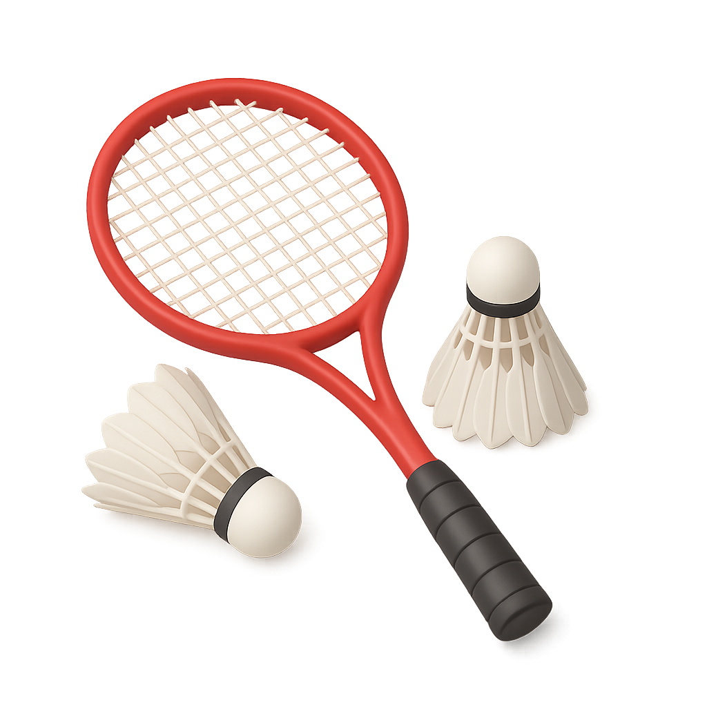 Badminton Racket and Shuttlecocks