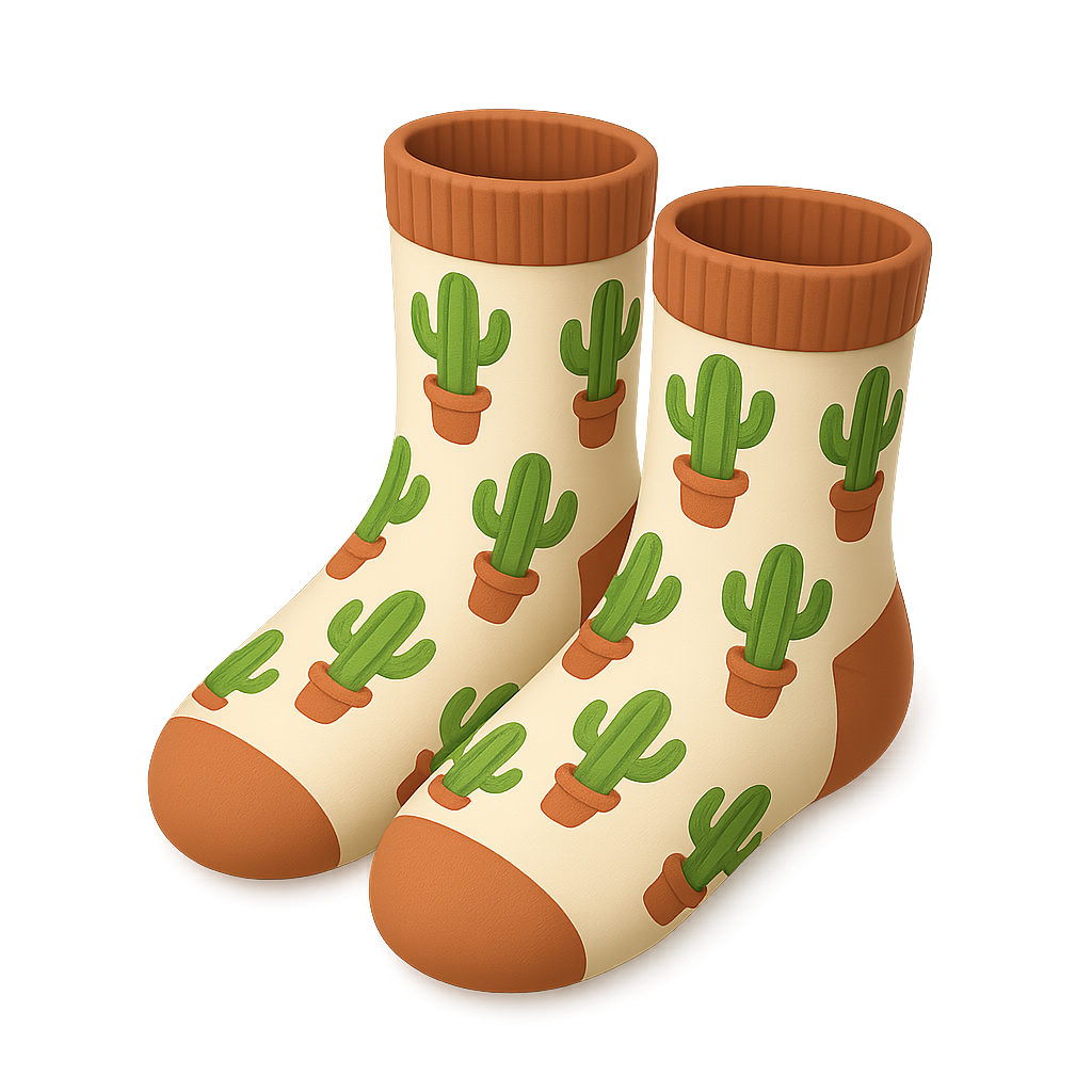 Cactus Print Socks
