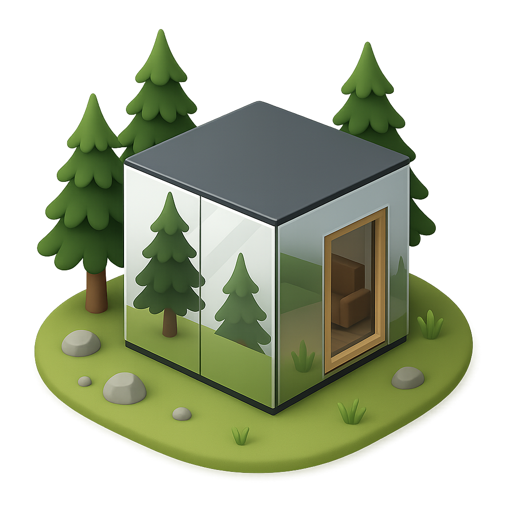 Mirrored Cube Cabin