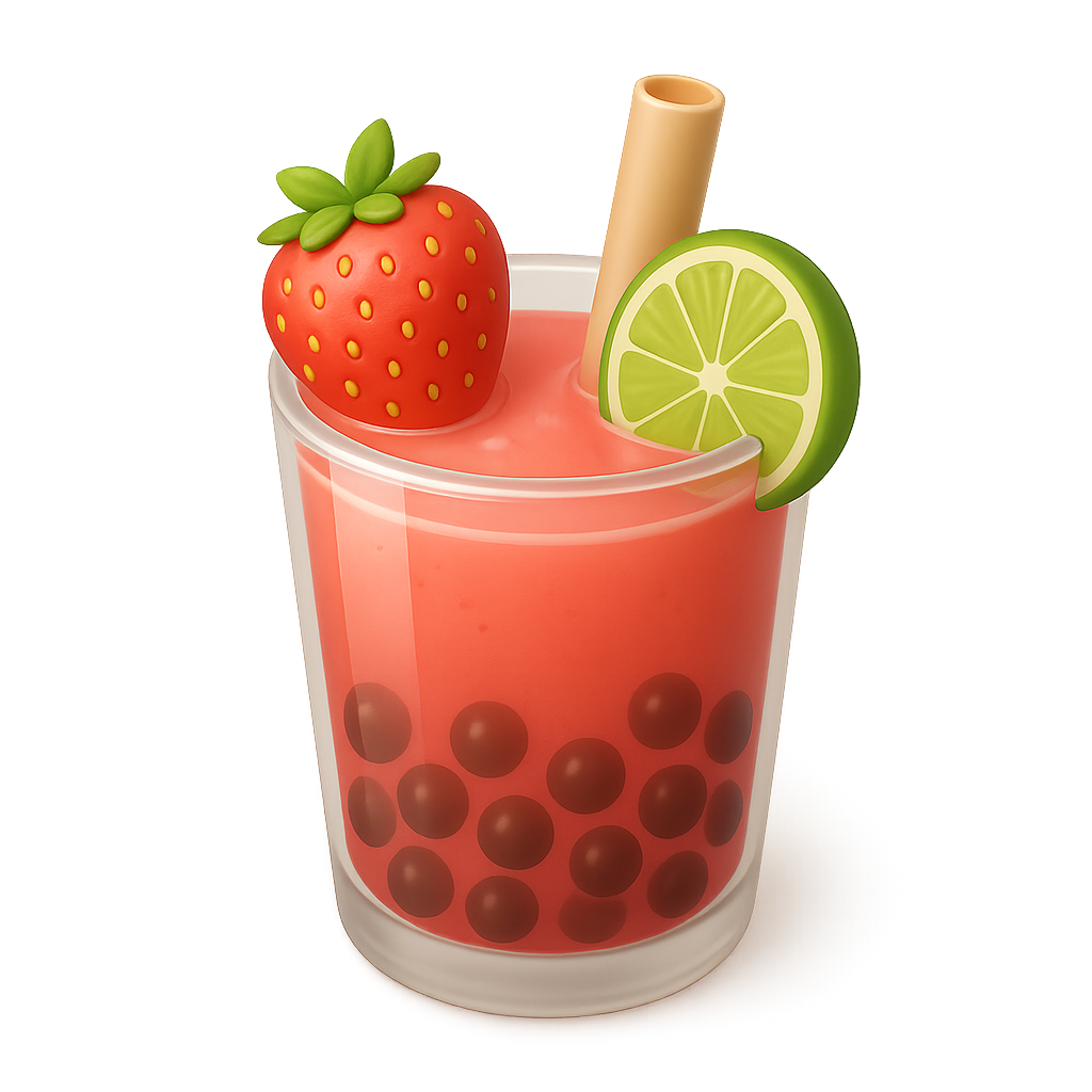 Strawberry Lime Boba Tea