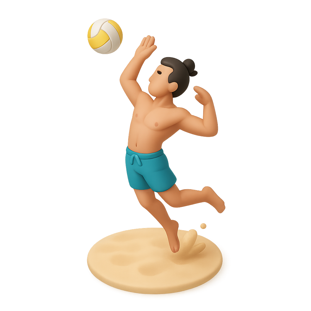 Man Doing Smash with Beach Volleyball