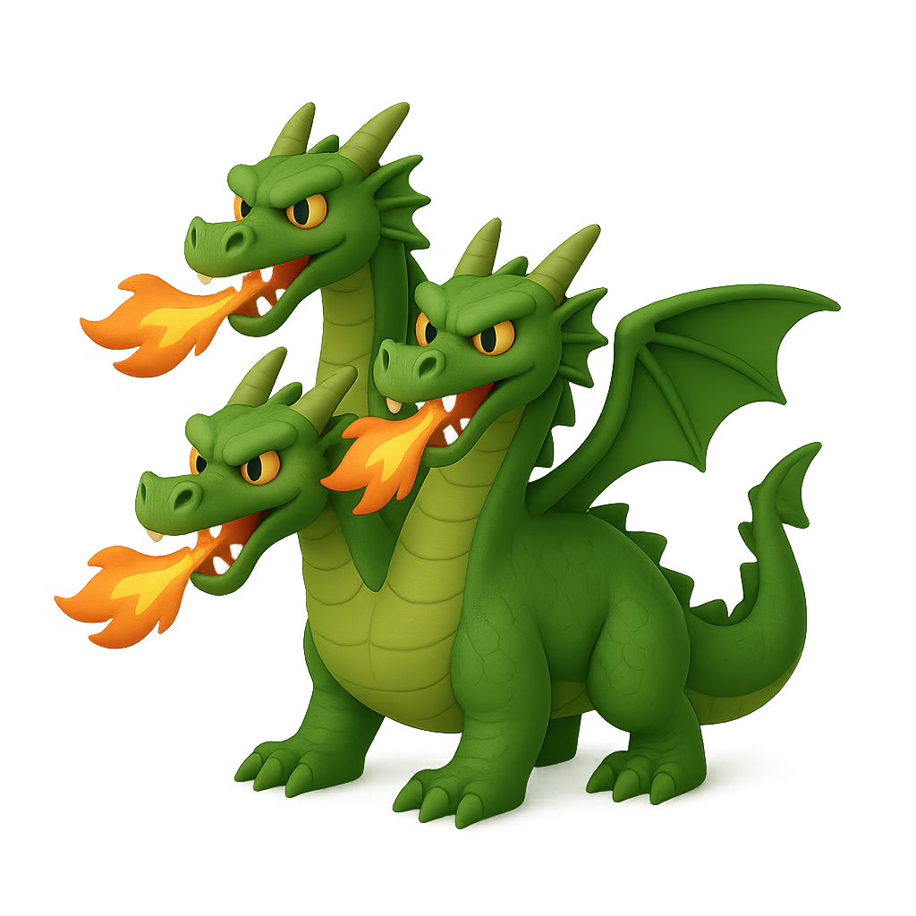 Three-Headed Green Dragon
