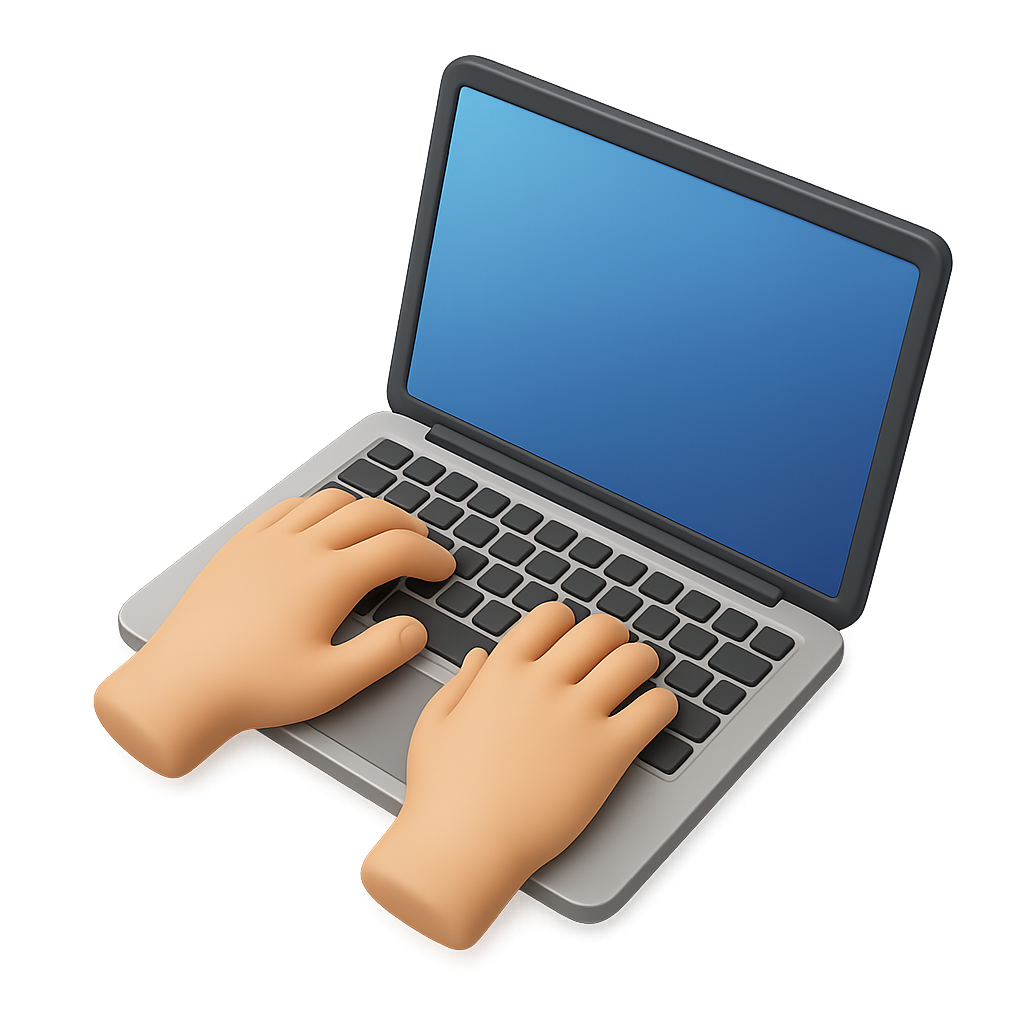 Hands Typing on a Laptop