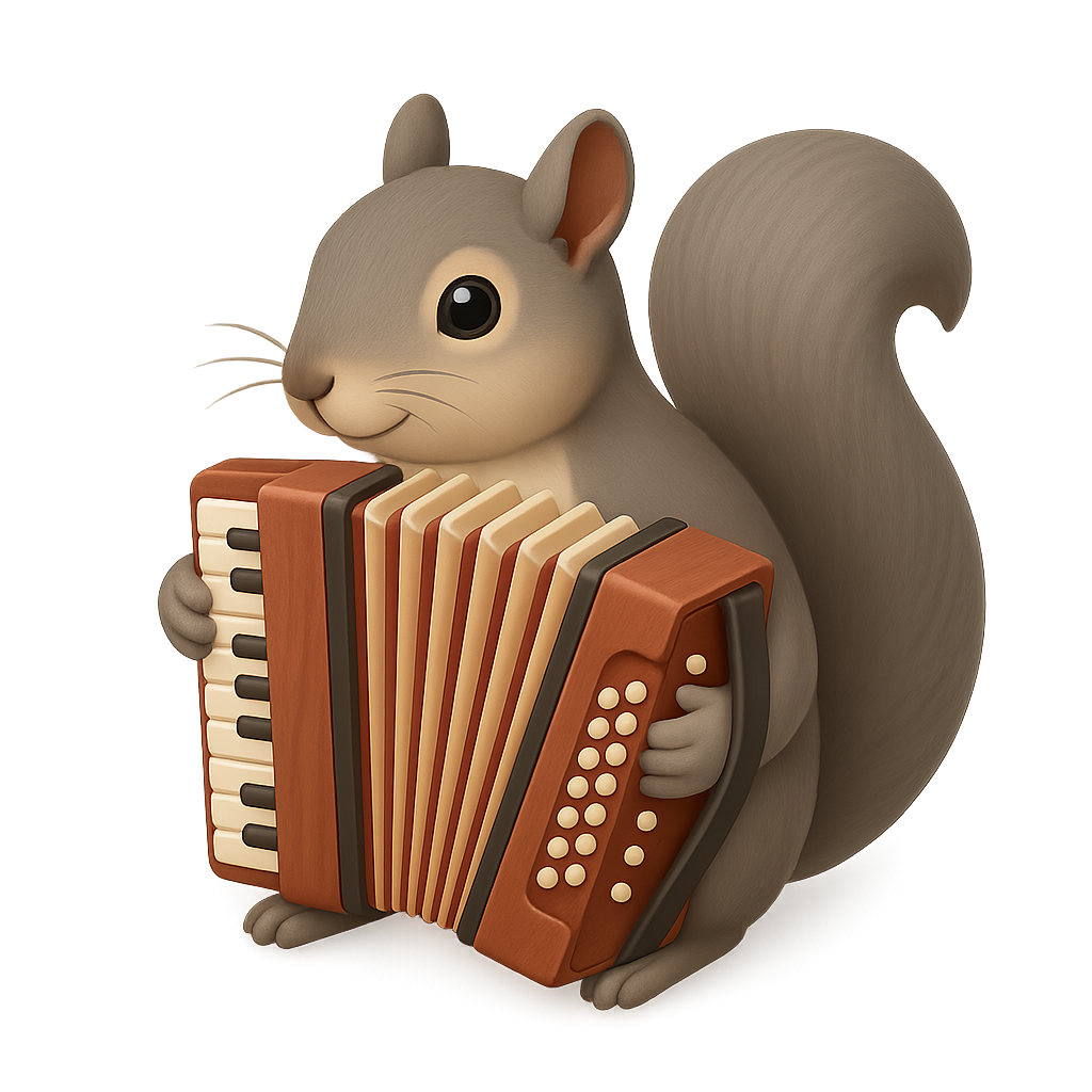 Squirrel Playing an Accordion