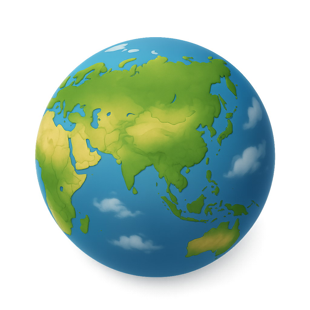 Globe (Earth) Centered on Asia