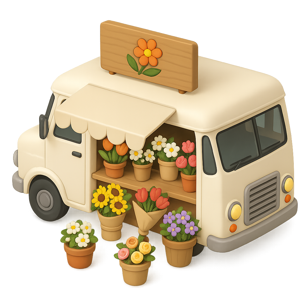 Mobile Flower Shop Bus
