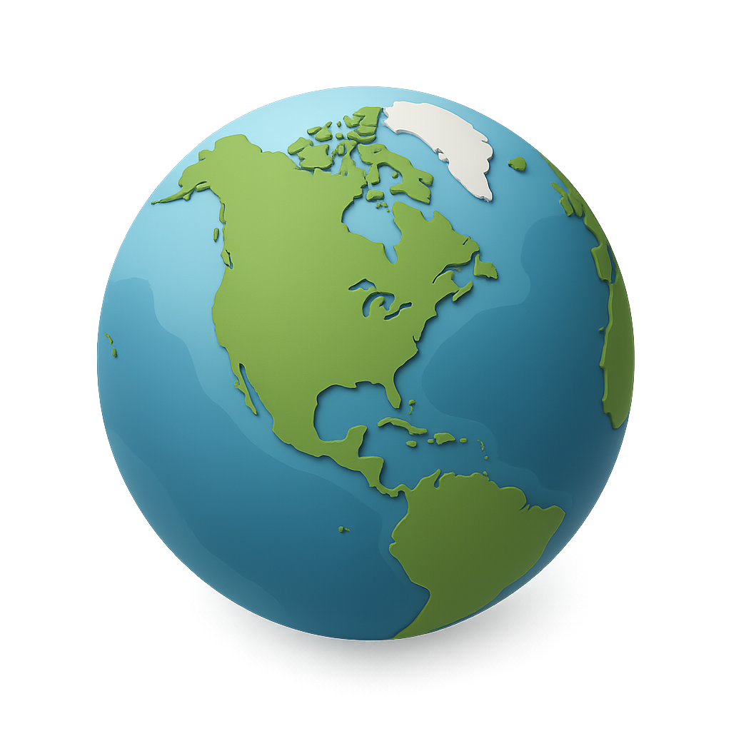 Globe (Earth) Centered on North America