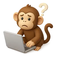 Confused Monkey on Computer