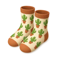 Cactus Print Socks