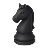 Knight (Chess Piece) in Black