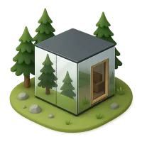 Mirrored Cube Cabin