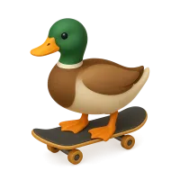 Duck Riding a Skateboard