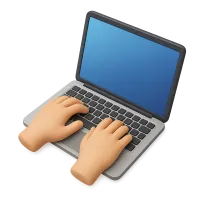 Hands Typing on a Laptop