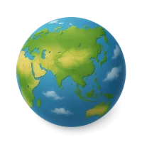 Globe (Earth) Centered on Asia
