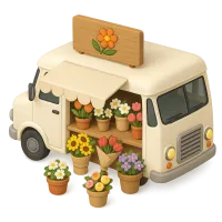 Mobile Flower Shop Bus
