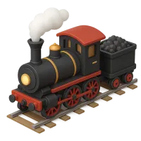 Steam Engine Train with Coal Car